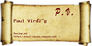 Paul Virág névjegykártya